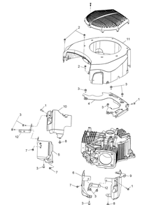 Kohler Kt735-3012 Blower Housing And Baffles Diagram and Parts List for XT2-LX46KH (13WQA1CT010)(2015) Cub Cadet Lawn Tractor